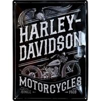 Nostalgic-Art Retro Blechschild, Harley-Davidson – Motorcycles Eagle – Geschenk-Idee für Biker, aus Metall, Vintage-Design zur Dekoration, 30 x 40 cm