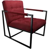 Svita Cocktailsessel JONES gepolstert 53 x 69 x 69 cm Rot mit Kissen