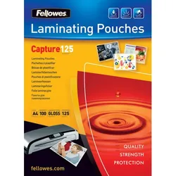 Fellowes Laminating Pouches Capture 125 micron 100 75 x 105 mm Taschen für Laminierung