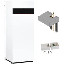 Gastherme Paket Vitodens 222-F, 11 kW, Speicher innenbeheizt, Aufbau-Kit, 3,5 Zoll Display, Viessmann