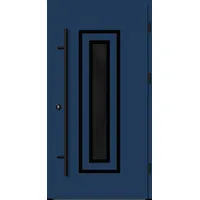 Aluminium Haustür "FRAUKE" 82 mm RC2 BLACKLINE Saphirblau RAL 5003 beidseitig außen öffnend DIN rechts