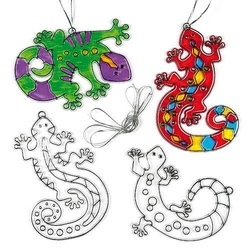 Suncatcher-Anhänger "Gecko" (pro Set 6) Bastelsets