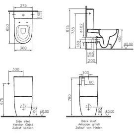Vitra Sento Stand-WC mit WC-Sitz Weiß hochglanz