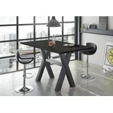 Mäusbacher Bartisch, Gestell in X-Form (Breite 120, 140 oder 160 cm) schwarz