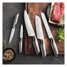 OLEIO Maestro Messerblock – 6 teilig – Edelstahl Küchenmesser Set mit Block & integriertem Messerschärfer – Scharfes Küchenhelfer Set für alle Schnitte – Messerblock mit Messer