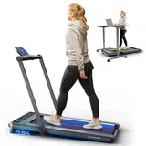 Sportstech sWalk Plus 2in1 Walking Pad klappbar bis 12 km/h, Laufband für Zuhause klappbar, Walking Pad mit Steigung, LED, Bluetooth App, 3,5 PS Motor, bis 130 kg, Laufband für Zuhause