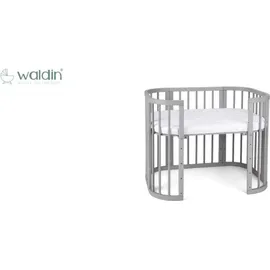 Waldin Babybett 5in1, Beistellbett aus Holz, Matratze, Belüftet