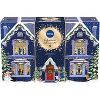 NIVEA Adventskalender 2024 für 24 Kuschelmomente, Adventskalender für Damen und Mädchen, festlich und elegant, Beauty-Adventskalender mit ausgewählten Produkten und Accessoires NIVEA und Labello