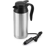 Heaveant Wasserkocher für Auto, 12V 750ml Edelstahl Reisewasserkocher, Auto Wasserkocher Becher Reise für Heißwasser Kaffee Tee, Milch