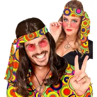 W WIDMANN MILANO Party Fashion - 60er und 70er Jahre Stirnband, Haarband, Accessoire für Hippie, Flower Power, Karneval