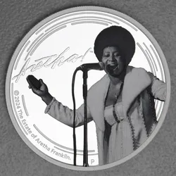Silbermünze 1oz Aretha Franklin 2024 (PP/koloriert) (Tuvalu)