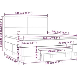 vidaXL Boxspringbett 180 x 200 cm Dunkelgrün