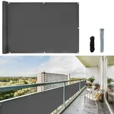 CCLIFE Balkonverkleidung 75 x 300 cm Grau