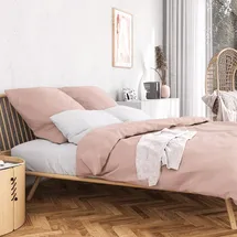 Wolkenfeld Mako-Satin Bettwäsche 220x240 rosa, & Traumhaft weiche Baumwolle", - Bettwäsche-Sets - 1x Bettbezug 220x240 cm, + 2X Kissenbezug 80x80