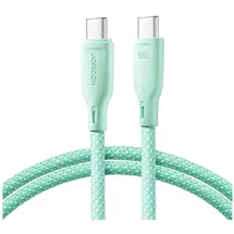 Joyroom Multi-Color Series SA34-CC3 USB-C/USB-C-Kabel 60 W schnelle Übertragung 1 m Grün