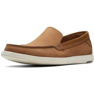 CLARKS Herren Bratton Loafer, Dark Tan Nubuck, 44