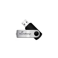 MediaRange USB 2.0 Speicherstick 4GB - Mini USB Flash-Laufwerk mit sicherem Drehkappengehäuse, externe Speichererweiterung mit Lesegeschwindigkeit von bis zu 17 MB/s, Farbe Schwarz