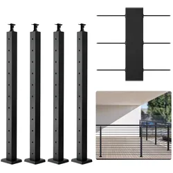 VEVOR 4er-Set Geländerpfosten ca. 91x5x5cm Pfosten mit horizontalen Löchern 4JZLGZ91455HP1B3MBV0