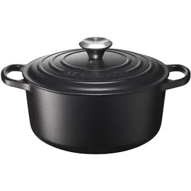 Le Creuset Signature Bräter 24 cm rund schwarz glänzend