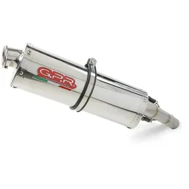 GPR EXHAUST SYSTEMS Trioval Slip On Schalldämpfer für Kawasaki KLR 650 88-05 Glossy Silver