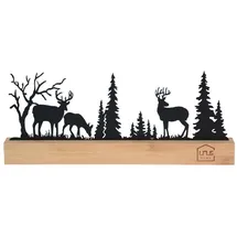 UNUS Aufsteller Wald Silhouette 3 Hirsche in Schwarz | Gr.: onesize