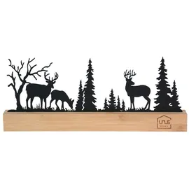 UNUS Aufsteller Wald Silhouette 3 Hirsche in Schwarz | Gr.: onesize