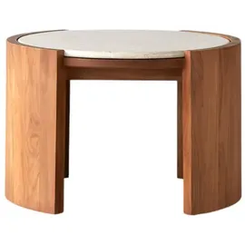 Tikamoon Couchtisch Virgile Beige Teak 66 x 44 x 60 cm
