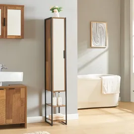 [en.casa] Hochschrank Namsskogan 160x24x30cm Walnussoptik