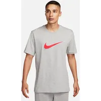 Nike Herren M NSW Sp Ss Top, Dk Grey Heather/Fire Red, M