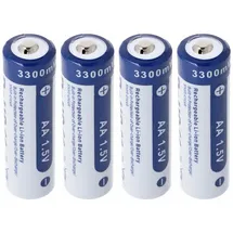 XTAR 4x AA 1,5V 3300mWh typisch 2000mAh Lithium Ionen Akku wiederaufladbar 1.5V nur mit speziellem Ladegerät