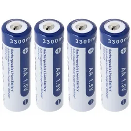 XTAR 4x AA 1,5V 3300mWh typisch 2000mAh Lithium Ionen Akku wiederaufladbar 1.5V nur mit speziellem Ladegerät