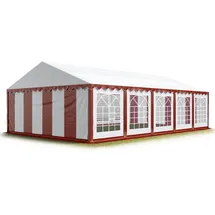 TOOLPORT Partyzelt 5 x 10 m inkl. Seitenteile rot/weiß (6174)