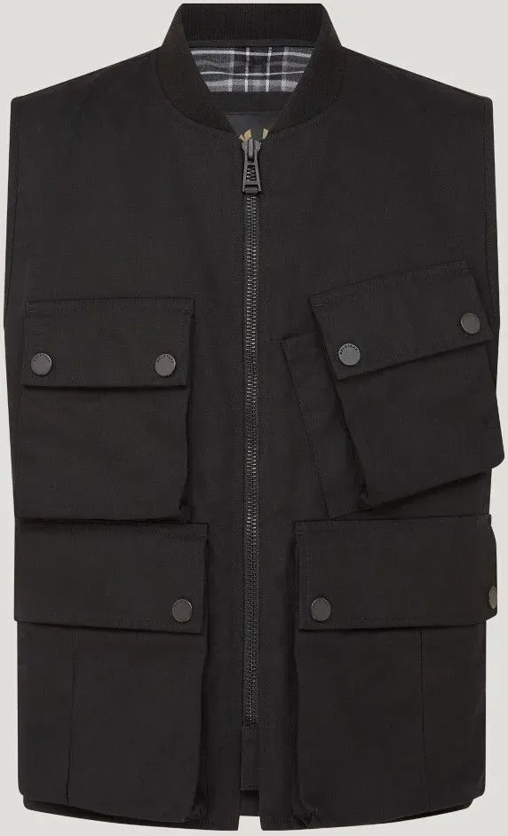 Belstaff Windermere Motorrad Weste, schwarz, Größe S für Männer