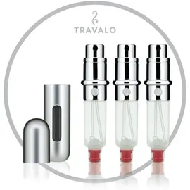 Travalo Classic HD Flakon leer silber refillable 3 x 5 ml Set