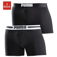 Puma Boxer Placed Logo (Packung, 2er-Set), mit dehnbarem Komfortbund, schwarz