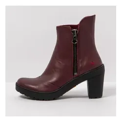 Art für Damen. 117591167003_008 Burgunderfarbene Lederstiefeletten -Absatzhöhe: 7,5cm (39), Rot, Reißverschluss, Lässig
