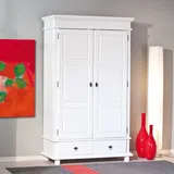 Kiefer Kleiderschrank in Weiß Landhausstil