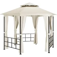 VidaXL Pavillon mit Seitenwänden 3,1x2,7 m Creme