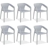 Homestyle4u Gartenstuhl 6er Set in Grau 2690