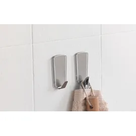 Metaltex pullCLEAN Inox Klebehaken, trapezförmig 2 Stück, silber