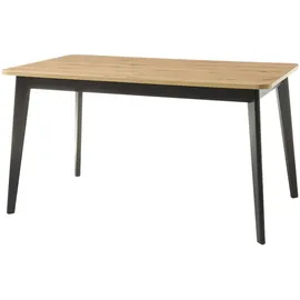furn.design Esstisch Eiche, und schwarz Küchentisch ausziehbar 140 - 180 cm, Esszimmer, Tische, Esstische