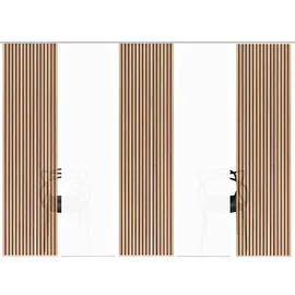 HOME WOHNIDEEN Schiebegardine HOME WOHNIDEEN "PANILO", braun, B:60cm H:245cm, Polyester, Gardinen, Schiebewand Seidenoptik, SET, Digitaldruck