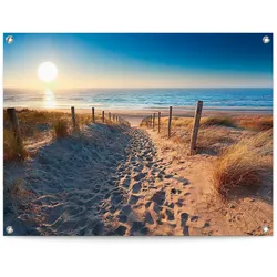Poster REINDERS "Dünenweg zum Meer", blau (farbe bild(er): blau), B:80cm H:60cm T:0,1cm, Leinwand, Bilder