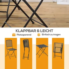 Homcom Outsunny 3-teiliges Bistro-Set Garnitur Sitzgruppe klappbar für Garten Balkon - Grau