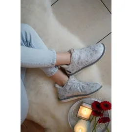 Hollert Lammfell Hausschuhe Angel Silber 42