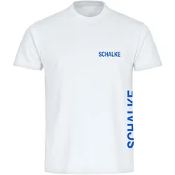 multifanshop Herren T-Shirt - Schalke - Brust & Seite - Druck blau - Männer
