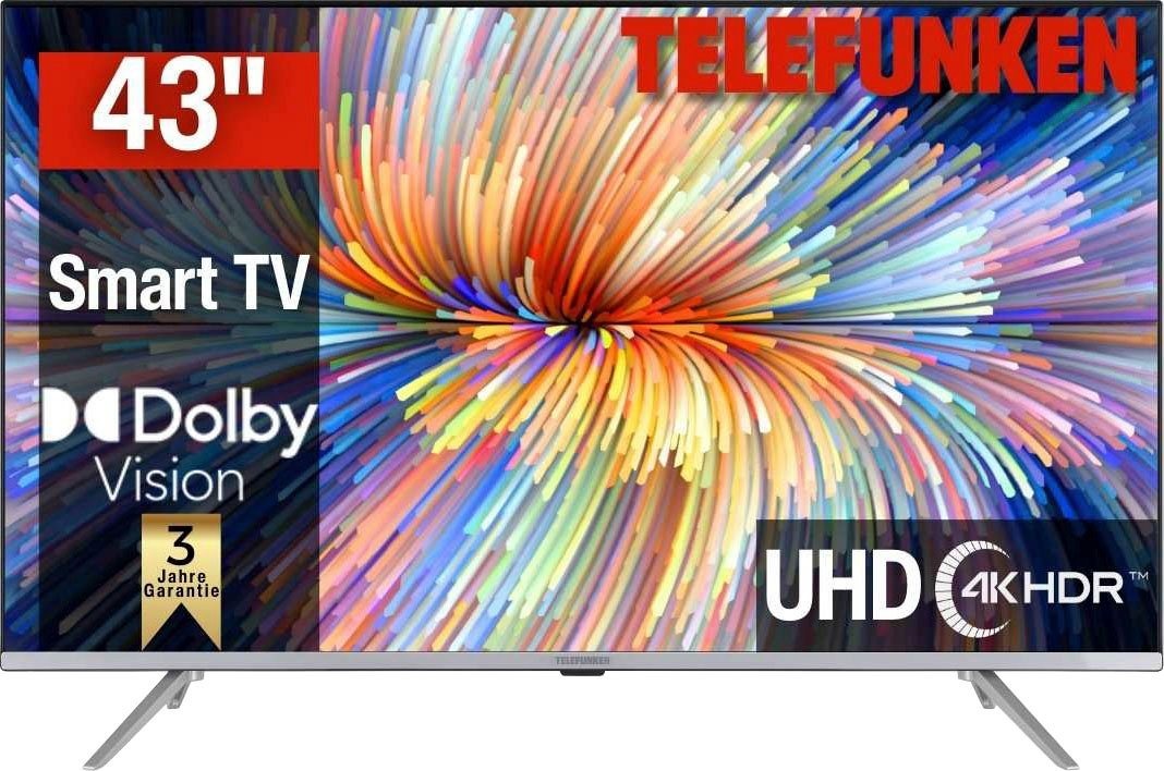 Telefunken D43V850M5CWH LED-Fernseher (108 cm/43 Zoll, 4K Ultra HD, Smart-TV) schwarz