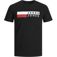 JACK & JONES Herren Rundhals T-Shirt JJECORP Logo - Regular Fit Plussize XXL-8XL, Größe:6XL, Farbe:Black Play 4 12158505