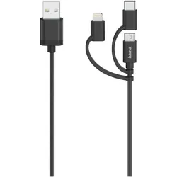 Hama 3in1 Micro-USB-Kabel (0,75m) (Schwarz)