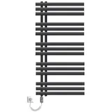 luxebath Badheizkörper Design Heizkörper Handtuchtrockner Badezimmer Heizung für Handtücher, Handtuchwärmer Iron EM Elektrisch mit Heizstab 1200W schwarz 60 cm x 120 cm